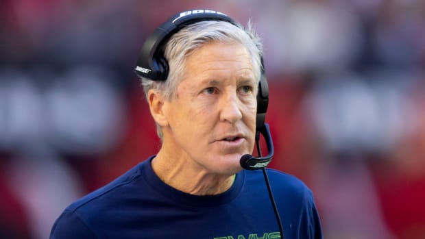 Pete Carroll coaching for the Seahawks.