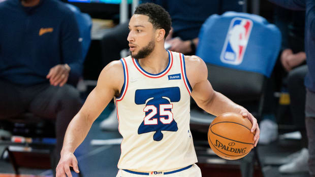 Philadelphia 76ers guard Ben Simmons (25) during the third quarter against the Golden State Warriors.
