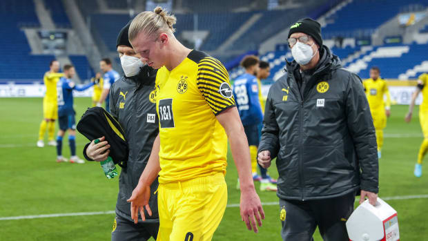 Erling Haaland is hurt for Dortmund