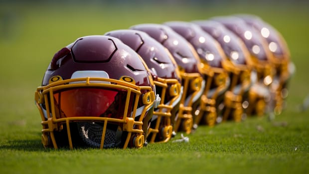 Washington Football Team helmets.