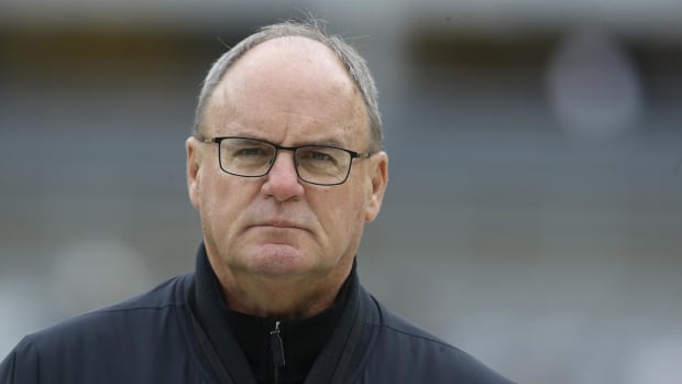 Nov 14, 2021; Pittsburgh, Pennsylvania, USA; Pittsburgh Steelers general manager Kevin Colbert looks on before the game against the Detroit Lions at Heinz Field.