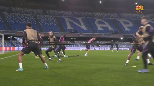 Barcelona’s last training session in Italy before facing Napoli