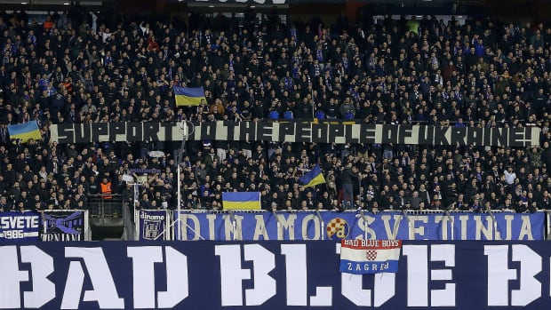 Dinamo Zagreb fans support Ukraine
