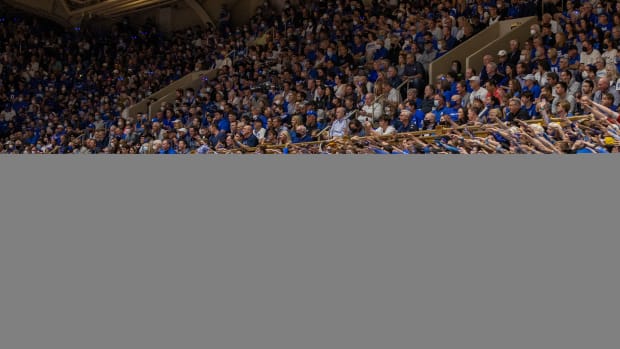 Cameron Crazies during Coach K's final game at Cameron Indoor