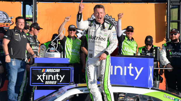 A.J. Allmendinger will be running full-time for the NASCAR Xfinity championship in 2024, as well as compete in select Cup races, including Sunday's (weather permitting) Daytona 500. (Photo by Logan Riely/Getty Images)