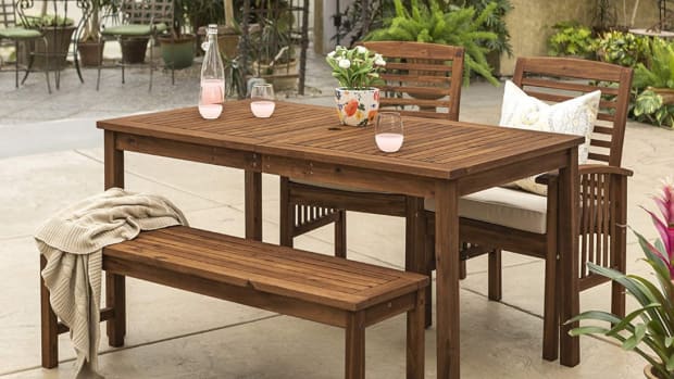 Walker Edison Dominica Contemporary Acacia Wood Dining Table