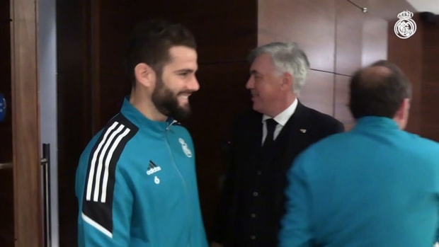 Carlo Ancelotti met up with the squad at the team hotel