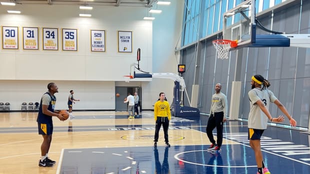 The Indiana Pacers held their final practice of the season on Friday at the St. Vincent Center.