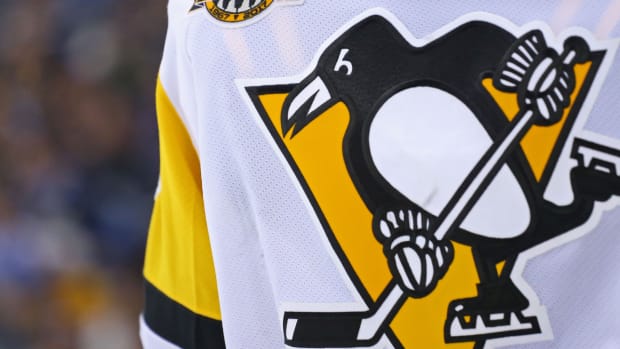 Pittsburgh Penguins logo on a jersey