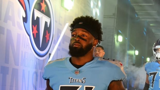 Tennessee Titans linebacker David Long (51) takes the field before the game against the Indianapolis Colts at Nissan Stadium.