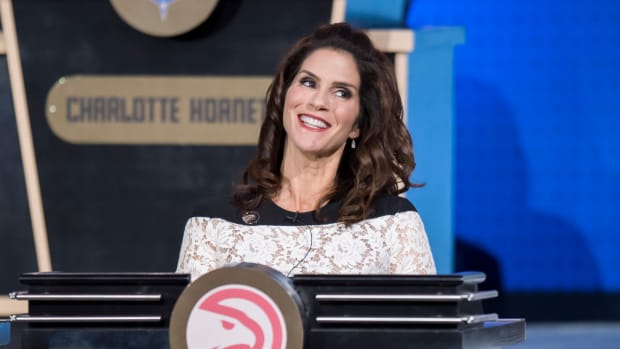 May 15, 2018; Chicago, IL, USA; Atlanta Hawks owner Jami Gertz smiles during the 2018 NBA Draft Lottery at the Palmer House Hilton.