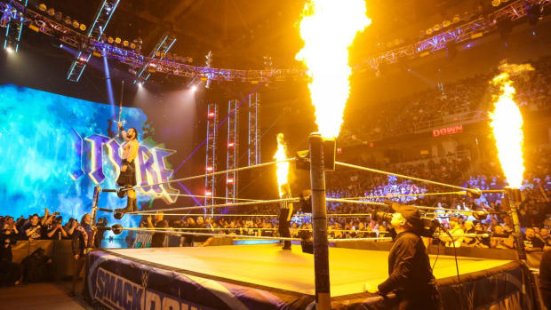 Drew McIntyre makes his entrance on SmackDown