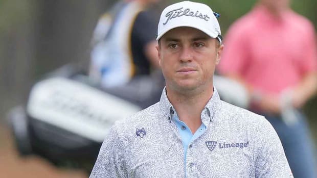 Justin Thomas is pictured at the 2022 RBC Heritage.