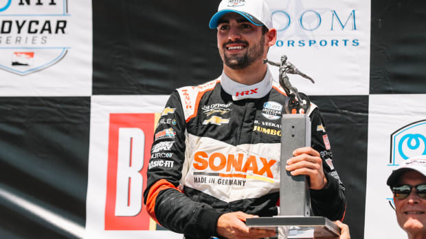 Rinus VeeKay finished third in Sunday's Honda Grand Prix of Alabama and is looking forward to the next two races, both at Indianapolis Motor Speedway. Photo: IndyCar / Joe Skibinski