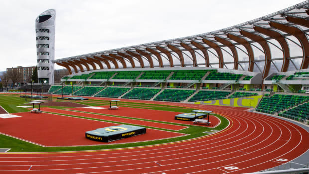 The University of Oregon's Hayward Field, the new track and field venue in Eugene, Oregon