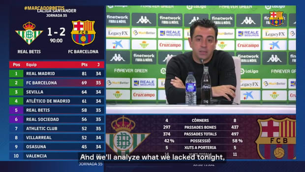 Xavi reacts to FC Barcelona's dramatic Champions League qualification