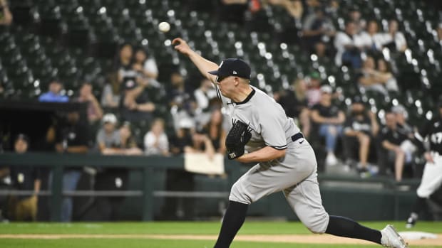 New York Yankees RP Chad Green pitching against Chicago White Sox