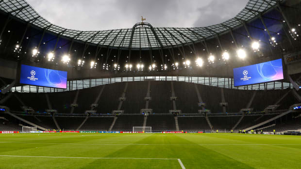 A general view from the Tottenham Hotspur Stadium ahead of a Champions League game against Bayern Munich in 2019