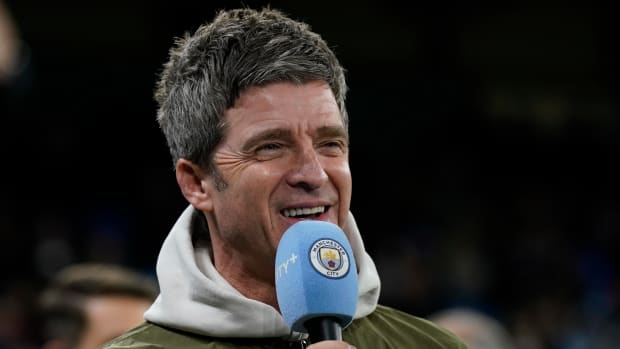 Famous Manchester City fan Noel Gallagher pictured at the Etihad Stadium in November 2021