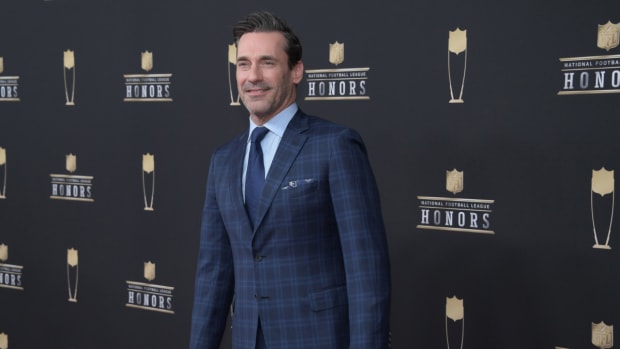Jon Hamm on the red carpet at the NFL Honors ceremony