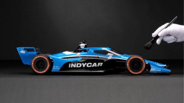 This is a photo of the new perfect scale model of an IndyCar race car. All photos courtesy of Amalgam.