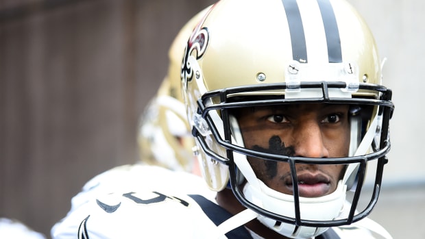 Michael Thomas before a game for the Saints.