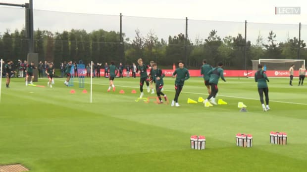 Liverpool's final training session before heading to Paris