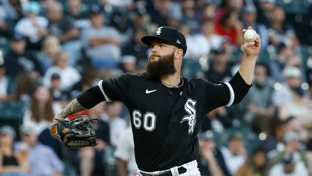 May 26, 2022; Chicago, Illinois, USA; Chicago White Sox starting pitcher Dallas Keuchel (60) delivers against the Boston Red Sox during the second inning at Guaranteed Rate Field.