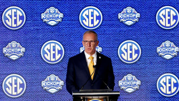 Commissioner Greg Sankey will have a lot on his plate at this week's SEC Spring meetings in Destin, Fla. Photo by Gary Crosby, Jr./USA Today.