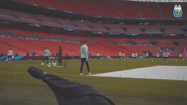 Argentina train at Wembley for the Finalissima