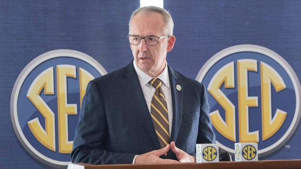 Southeastern Conference Commissioner Greg Sankey announces that Pensacola’s Ashton Bronshanham Soccer Complex will be the new home of the SEC Women’s Soccer Tournament.