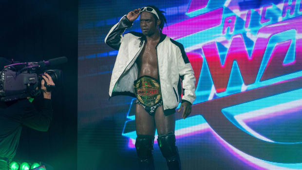 Impact Wrestling champion Rich Swann makes his entrance