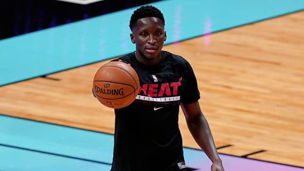 Victor Oladipo ahead of a game with the Heat.