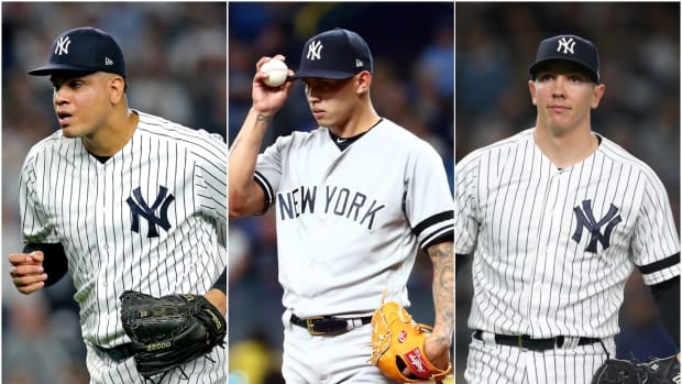 Yankees relievers Dellin Betances, Jonathan Loaisiga and Chad Green