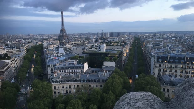 An aerial view of Paris.