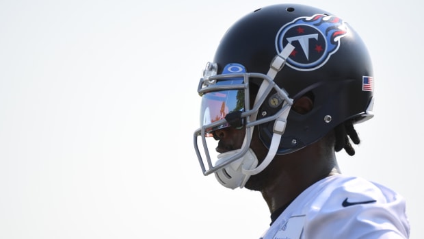 Tennessee Titans wide receiver Julio Jones (2) during training camp at Saint Thomas Sports Park.