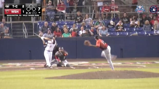 Washington Wild Things outfielder Grant Heyman hits a home run