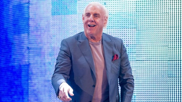 Ric Flair struts to the ring