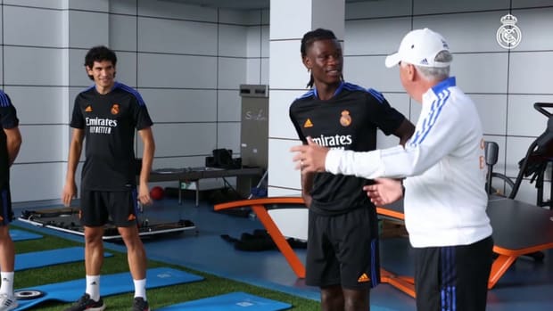 Camavinga's first training session with Real Madrid