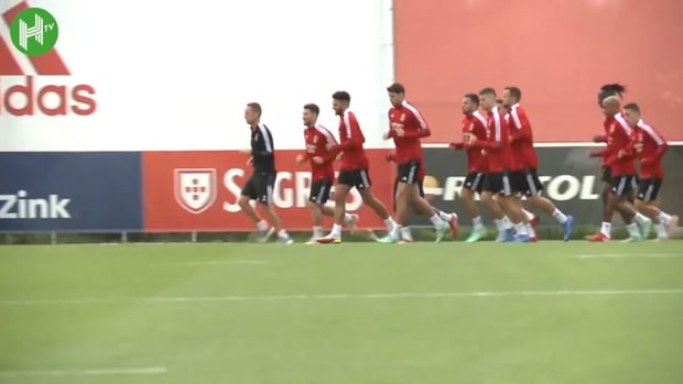 Benfica's last training session before Champions League debut
