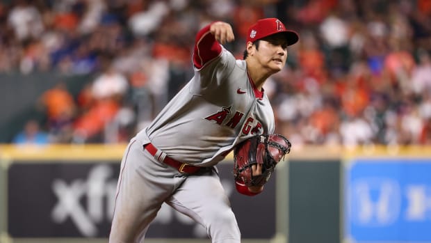 Shohei Ohtani pitching against Houston.