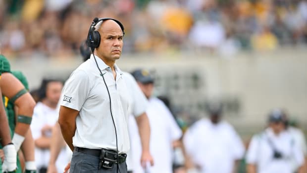 Texas, USA; Baylor Bears head coach Dave Aranda during the game between the Baylor Bears and the Albany Great Danes at McLane Stadium