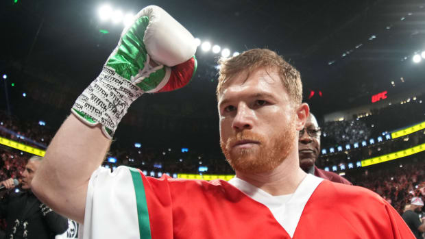 Mexican boxer Canelo Alvarez gets ready to fight Gennadiy Golovkin in a middleweight championship bout.