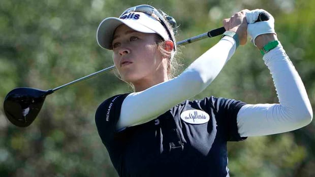 Nelly Korda is pictured at the 2022 LPGA CME Group Tour Championship in Naples, Florida.