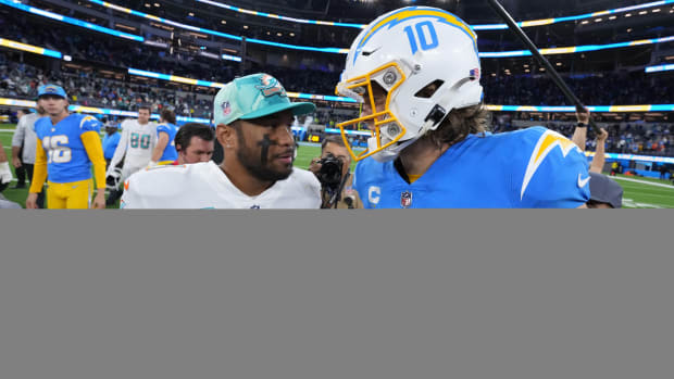 Miami Dolphins quarterback Tua Tagovailoa and Los Angeles Chargers quarterback Justin Herbert
