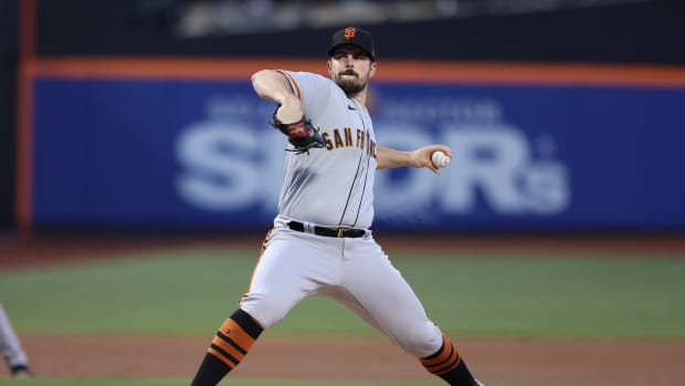 San Francisco Giants SP Carlos Rodón throws pitch against New York Mets