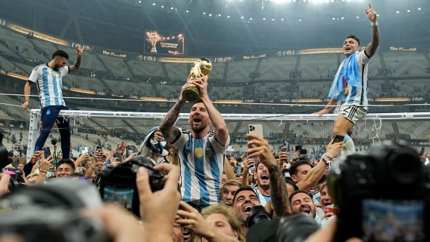 Lionel Messi and Argentina celebrate winning the World Cup