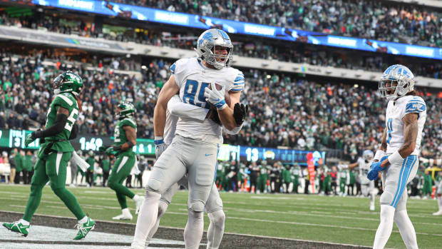 Detroit Lions TE Brock Wright scores game winning touchdown against New York Jets