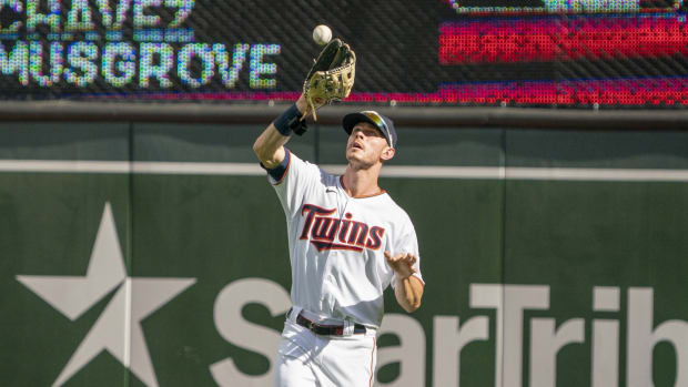 Minnesota Twins OF Max Kepler catches fly ball