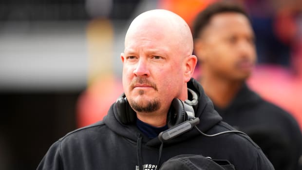 Denver Broncos head coach Nathaniel Hackett before the game against the Arizona Cardinals at Empower Field at Mile High.